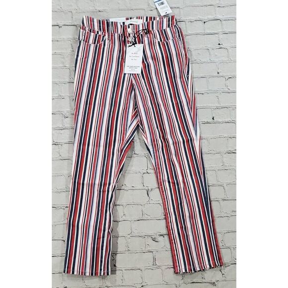 Skinnygirl Striped Button Fly Risk Taker Skinny Crop Jeans WOMENS SIZE 25/0 - Picture 1 of 10